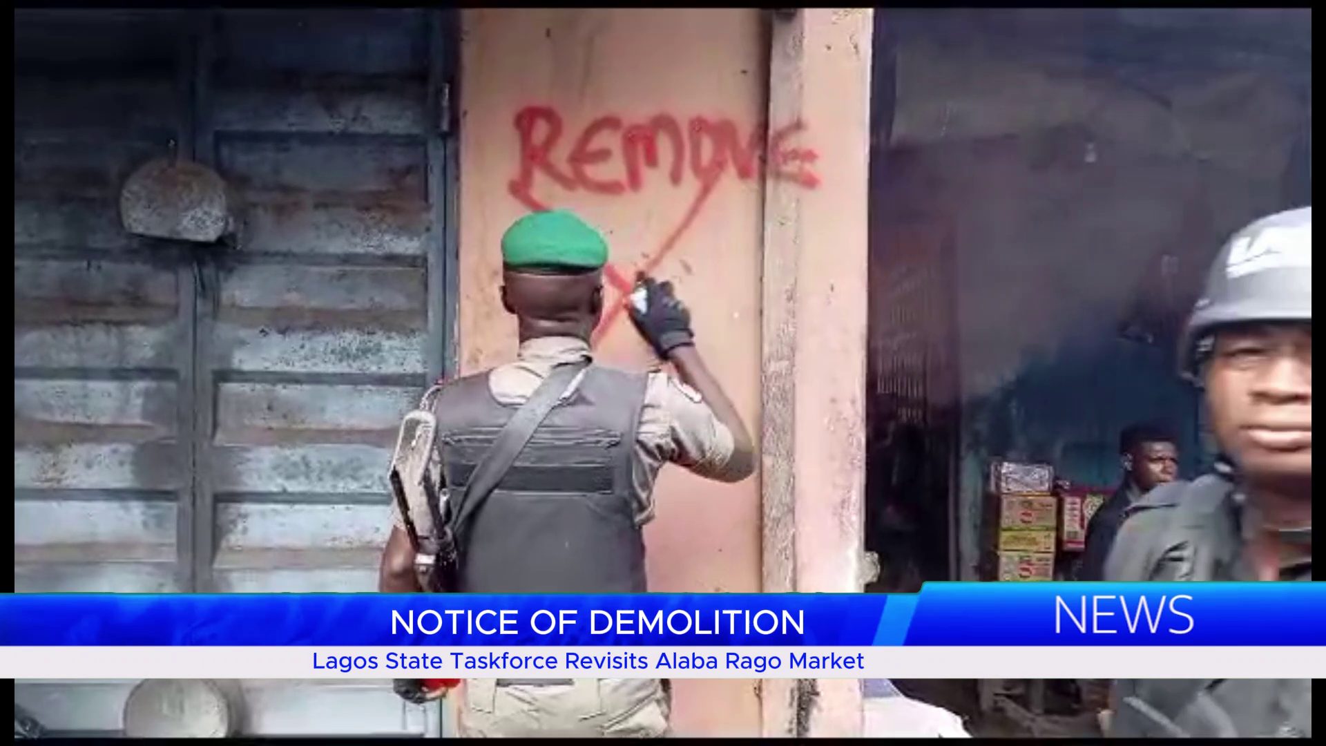 NOTICE OF DEMOLITION: Lagos State Taskforce Revisits Alaba Rago Market