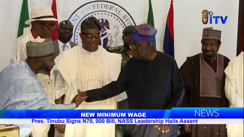 New Minimum Wage: Pres. Tinubu Signs N70,000 Bill, NASS Leadership Hails Assent