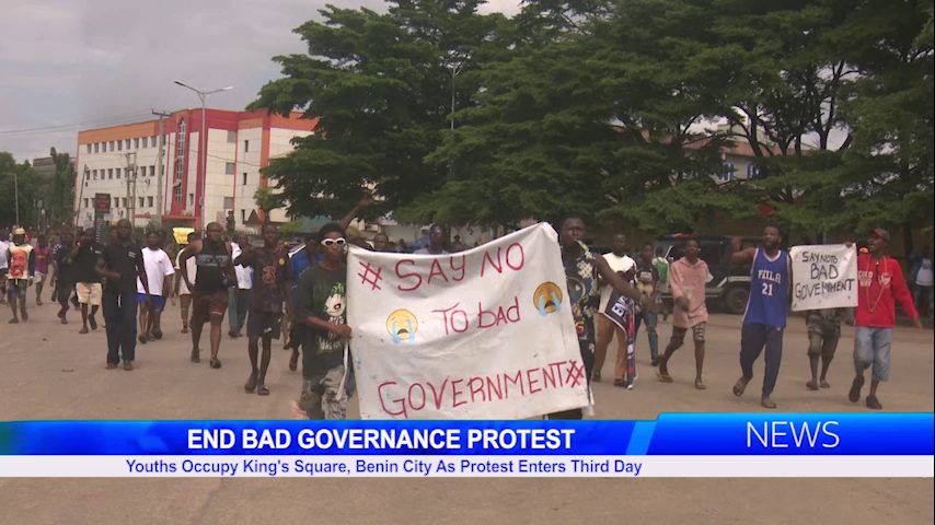 End Bad Governance Protest: Youths Occupy King’s Square, Benin City As Protest Enters Third Day