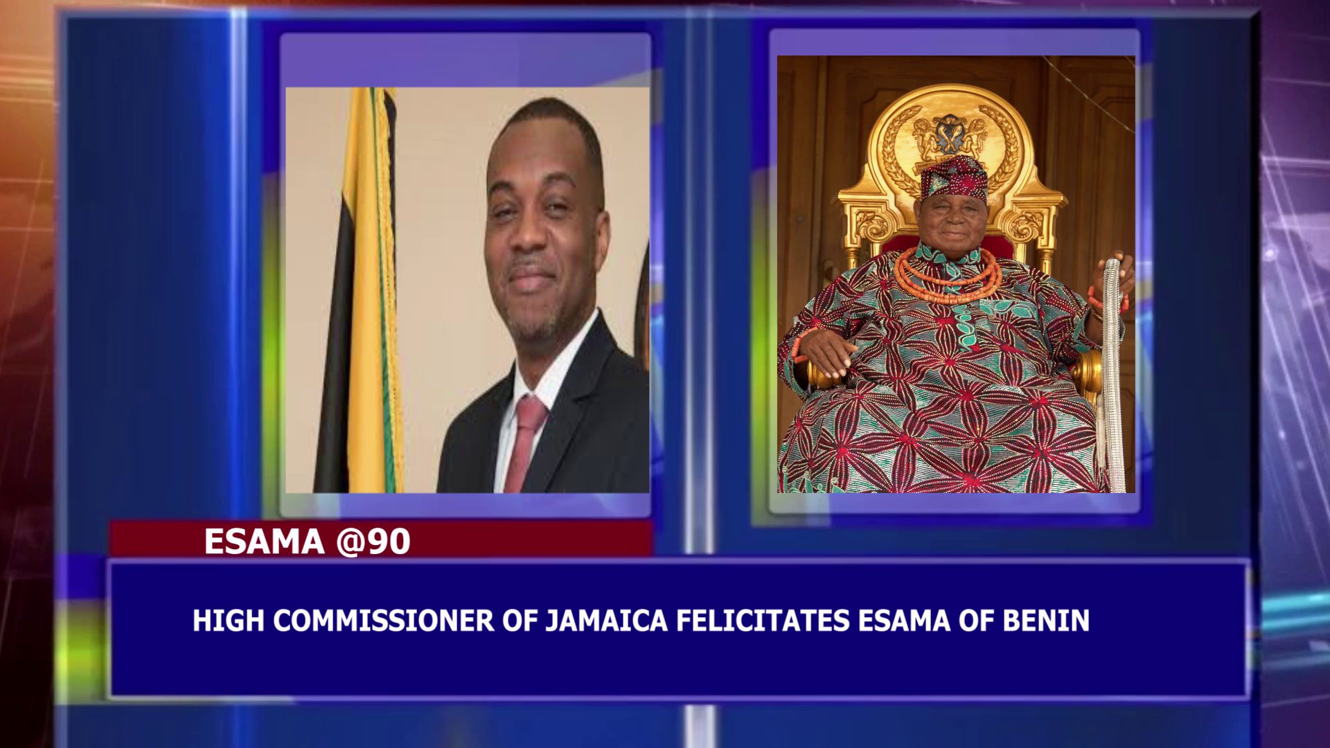 High Commissioner Of Jamaica Felicitates Esama Of Benin @90