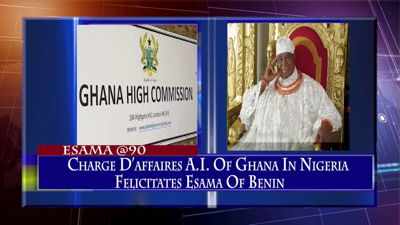 Charge D’affaires A.I. Of Ghana In Nigeria Felicitates Esama Of Benin On His 90th Birthday