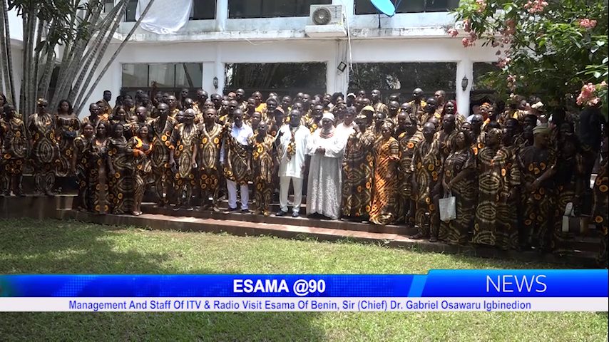 Management And Staff Of ITV & Radio Visit Esama Of Benin, Sir (Chief) Dr. Gabriel Osawaru Igbinedion