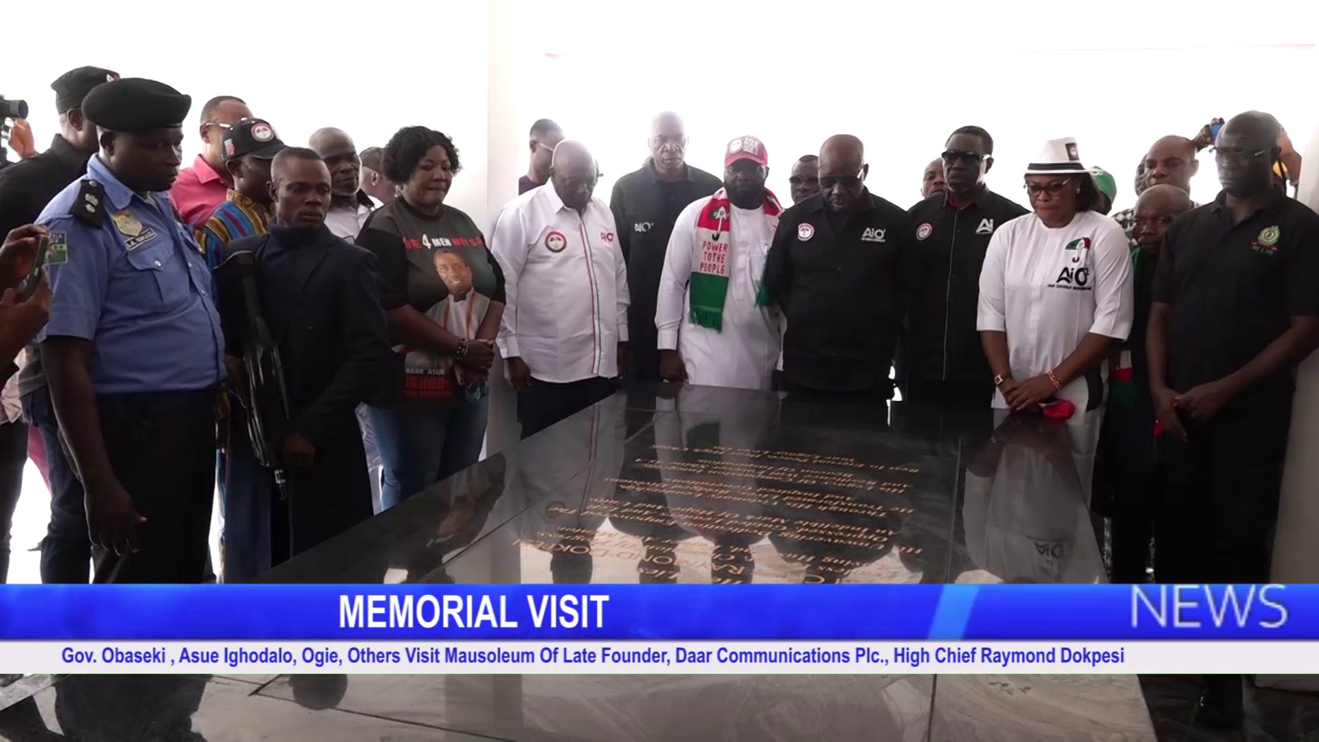 Gov. Obaseki, Asue Ighodalo, Ogie, Others Visit Mausoleum Of Late Founder, Daar Communications Plc., High Chief Raymond Dokpesi