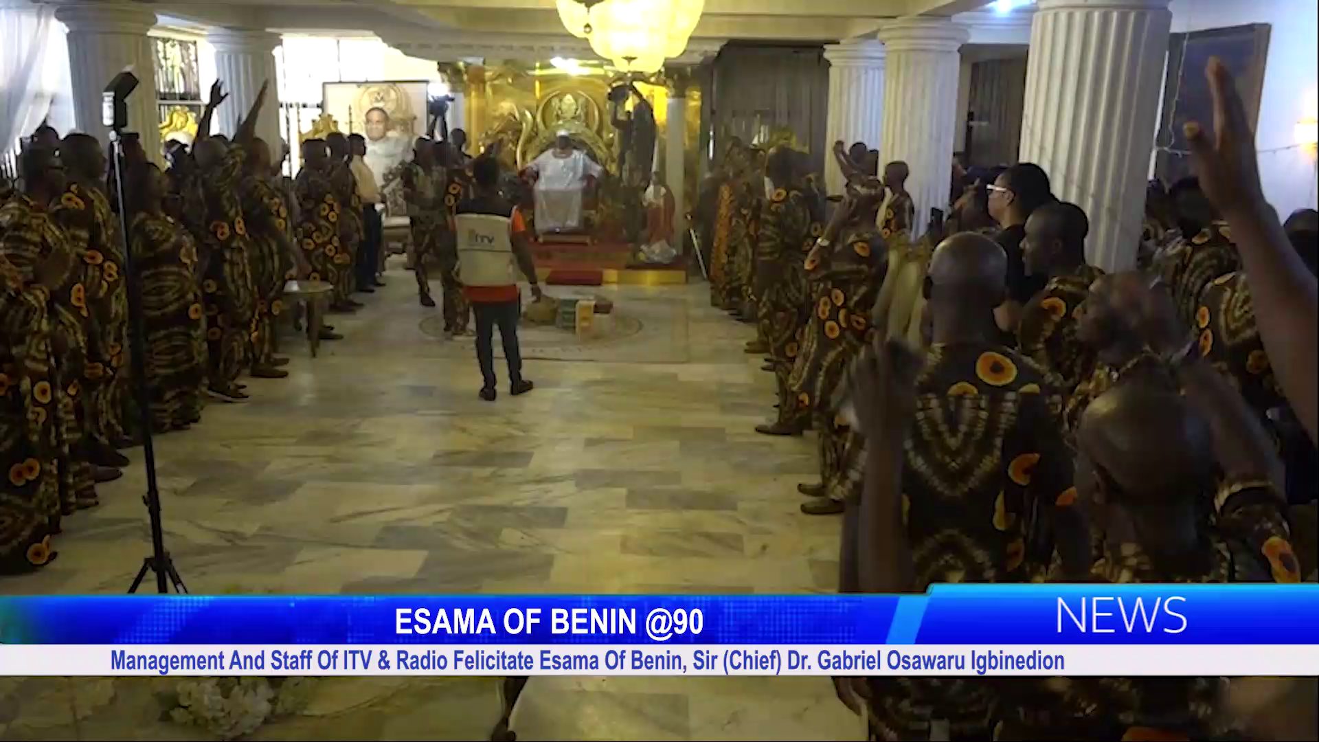 Management And Staff Of ITV & Radio Felicitate Esama Of Benin, Sir (Chief) Dr. Gabriel Osawaru Igbinedion