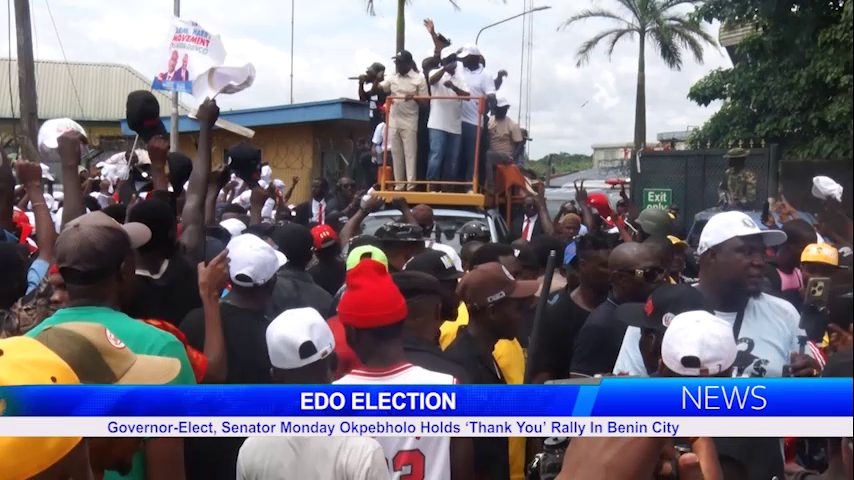 EDO ELECTION: Governor-Elect, Senator Monday Okpebholo Holds ‘Thank You’ Rally In Benin City