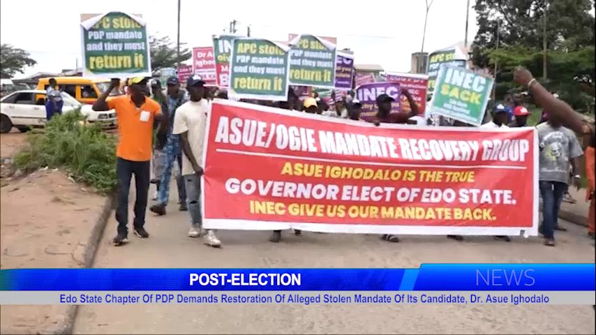 Edo State Chapter Of PDP Demands Restoration Of Alleged Stolen Mandate Of Its Candidate, Dr. Asue Ighodalo