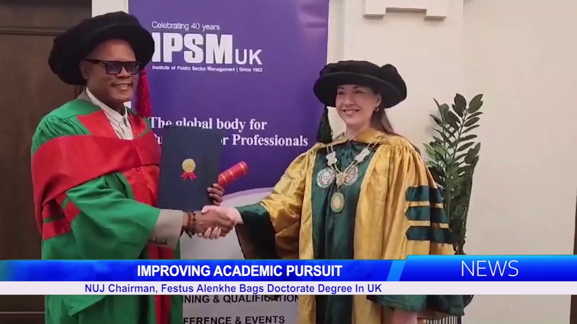 NUJ Chairman, Festus Alenkhe Bags Doctorate Degree In UK