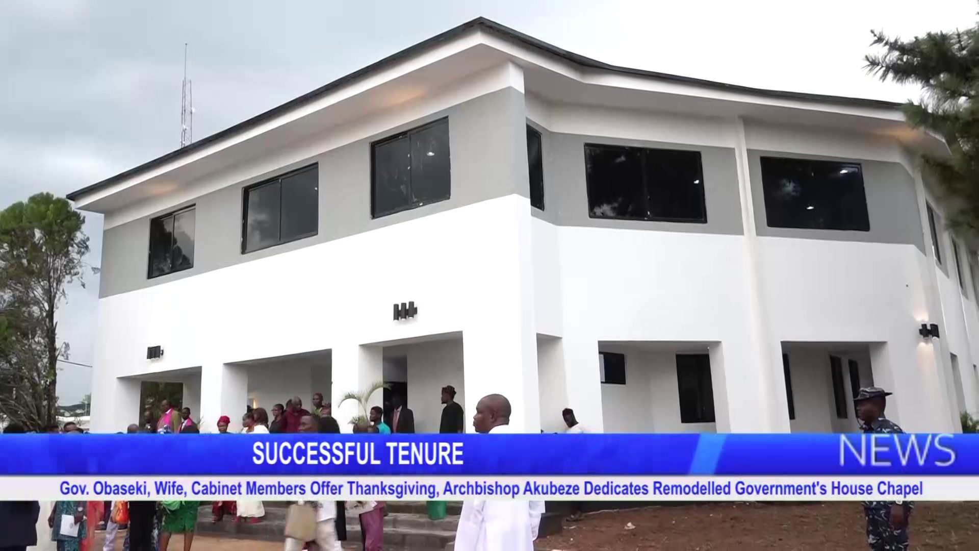 Gov. Obaseki, Wife, Cabinet Members Offer Thanksgiving, Archbishop Akubeze Dedicates Remodelled Government’s House Chapel