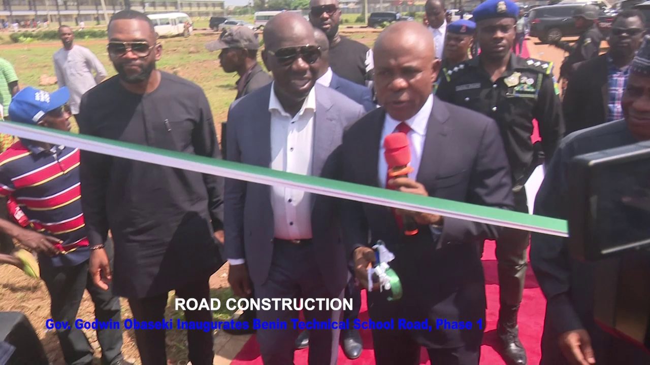 ROAD CONSTRUCTION: Gov. Godwin Obaseki Inaugurates Benin Technical School Road, Phase 1