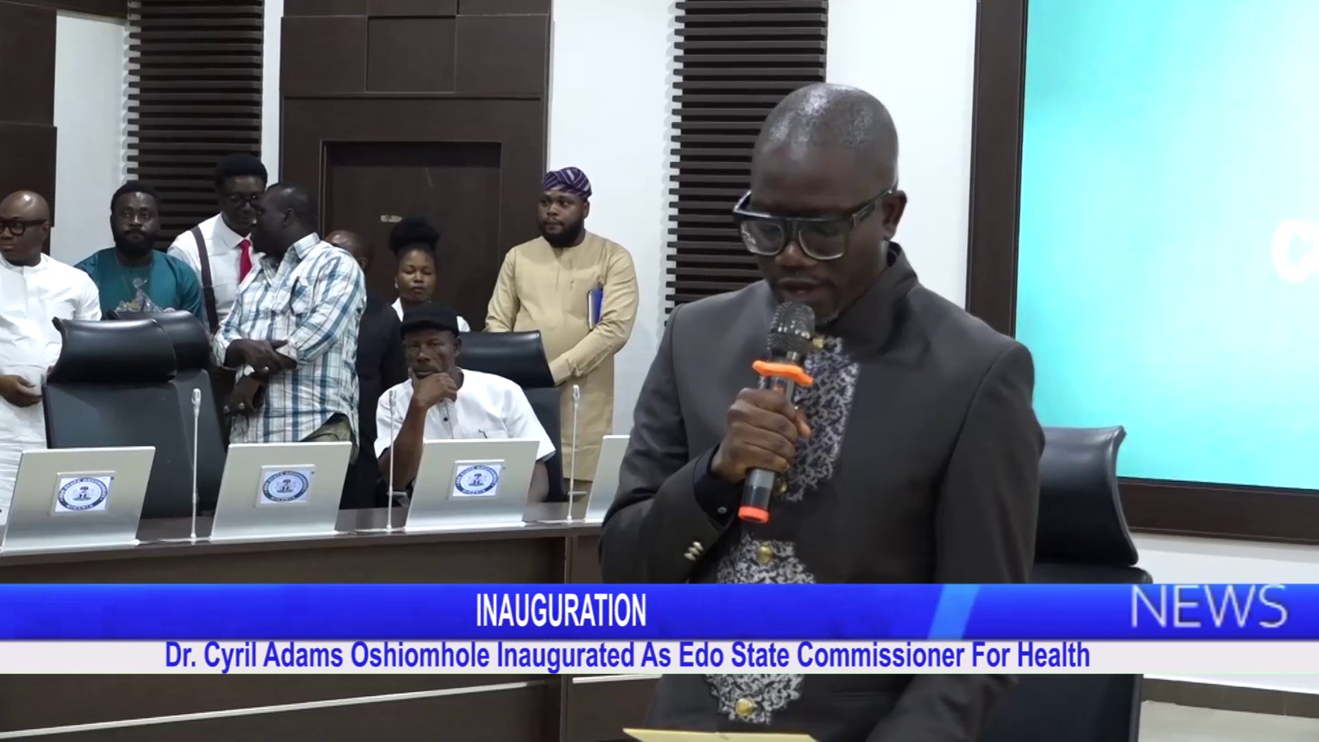 INAUGURATION: Dr Cyril Adams Oshiomhole Inaugurated As Edo State Commissioner For Health