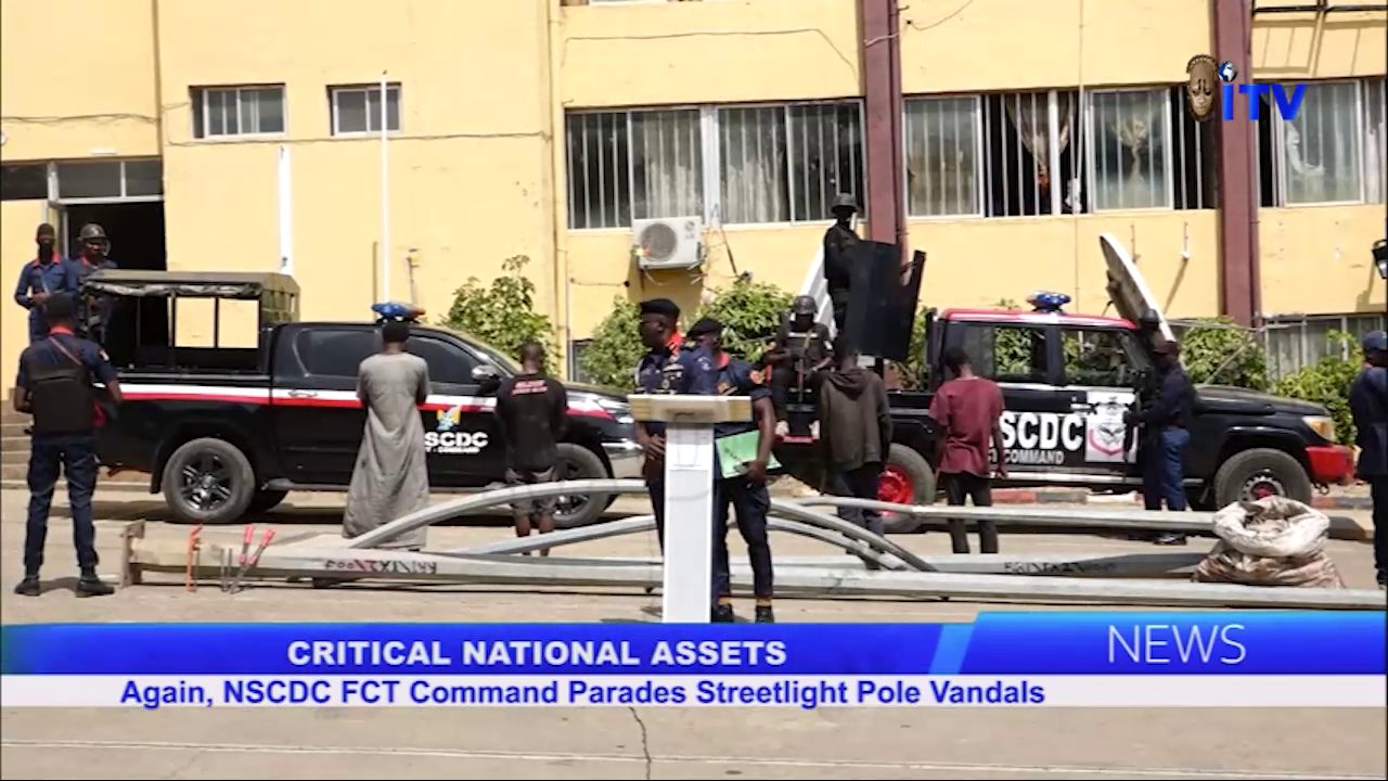 Critical National Assets: Again, NSCDC FCT Command Parades Streetlights Pole Vandals