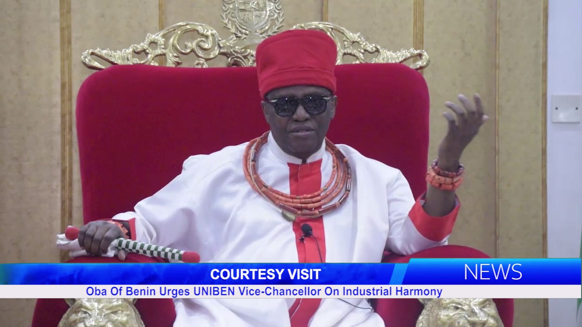 COURTESY VISIT: Oba Of Benin Urges UNIBEN Vice-Chancellor On Industrial Harmony