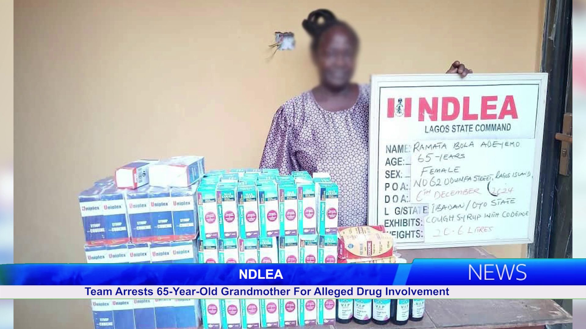 NDLEA Team Arrests 65-Year-Old Grandmother For Alleged Drug Involvement