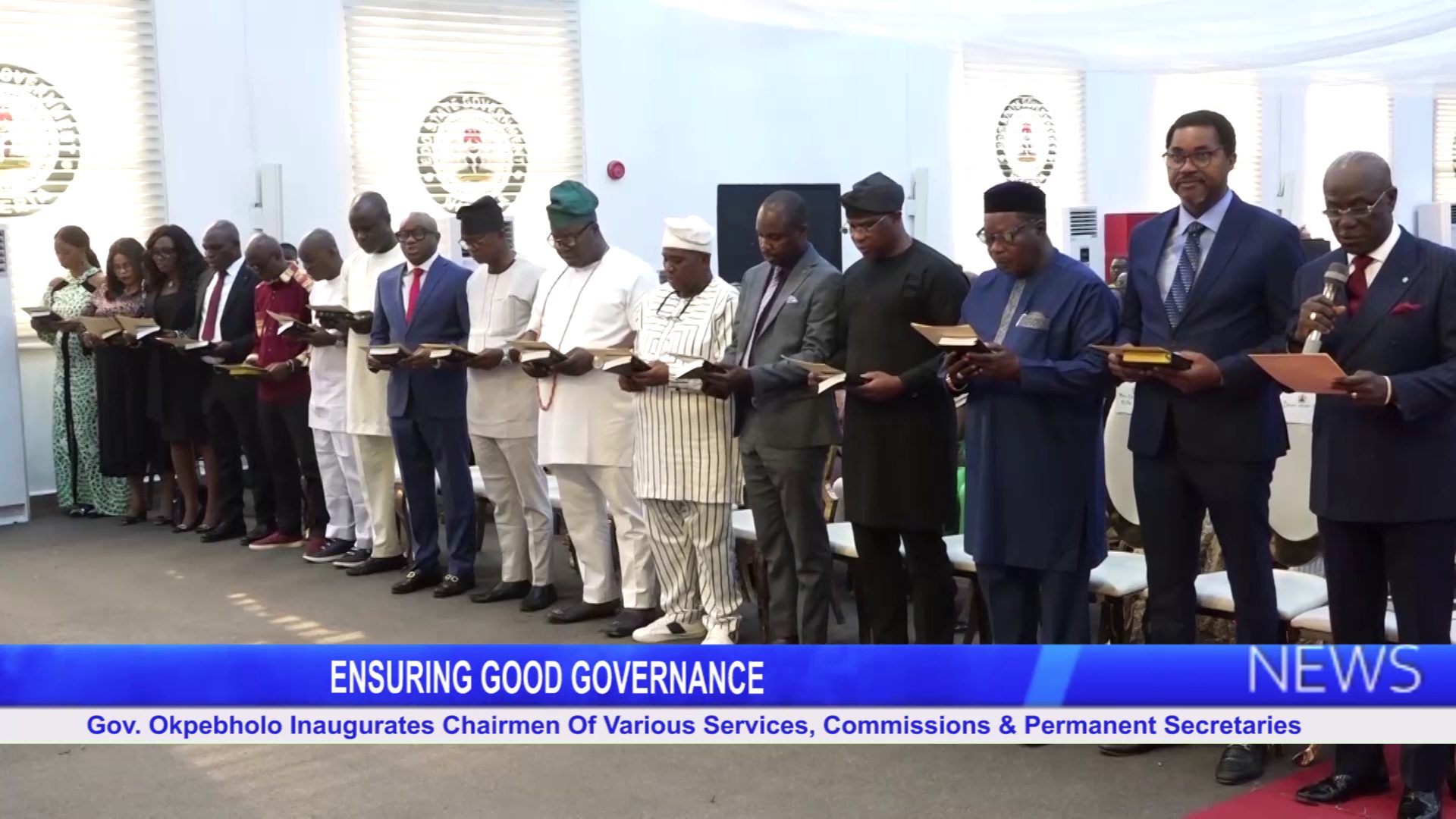 Gov. Okpebholo Inaugurates Chairmen Of Various Services, Commissions & Permanent Secretaries