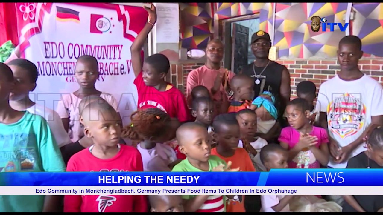 Edo Community In Monchengladbach, Germany Presents Food Items To Children In Edo Orphanage