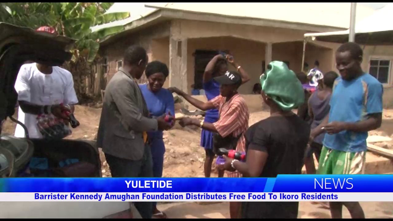 Barrister Kennedy Amughan Foundation Distributes Free Food To Ikoro Residents