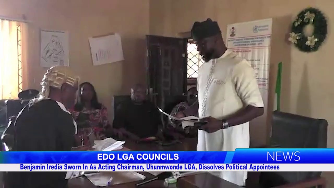 Benjamin Iredia Sworn In As Acting Chairman, Uhunmwonde LGA, Dissolves Political Appointees