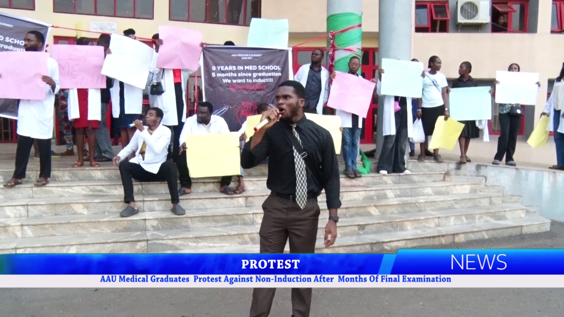 AAU Medical Graduates Protest Against Non-Induction After Months Of Final Examination