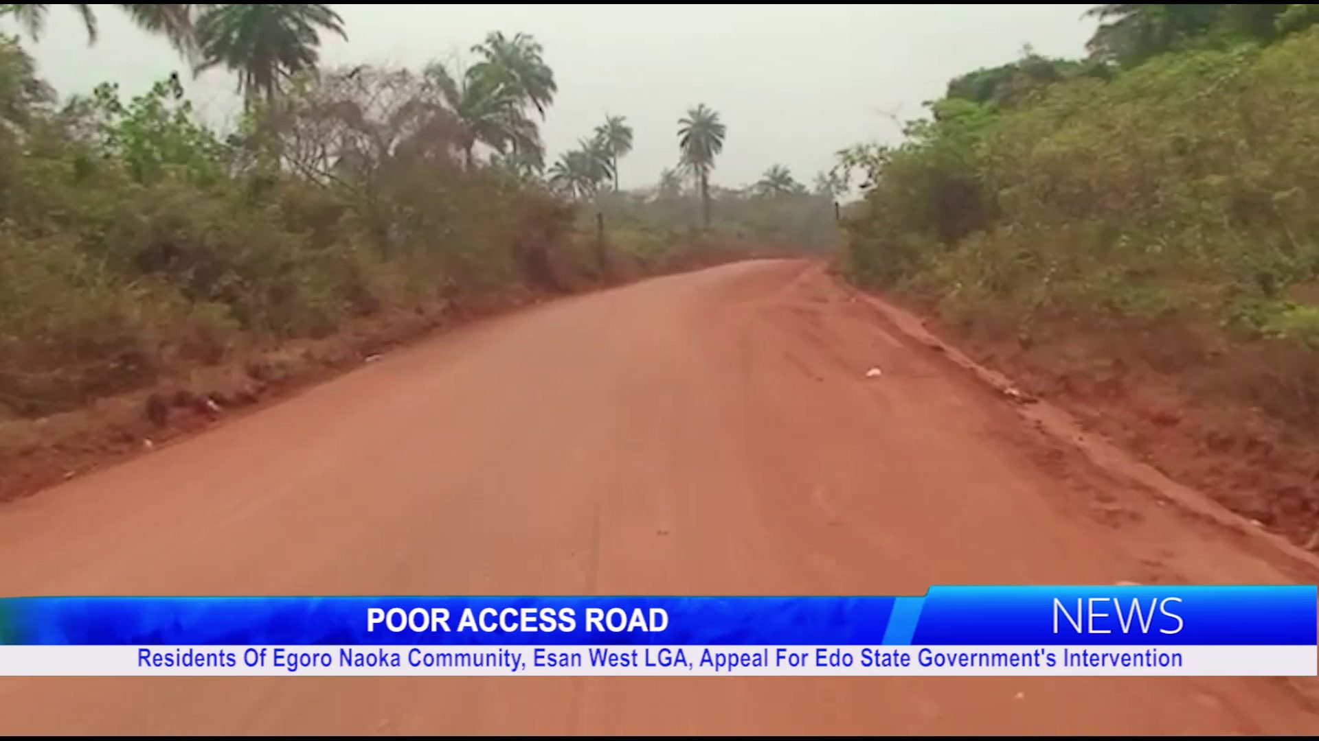 Residents Of Egoro Naoka Community, Esan West LGA, Appeal For Edo State Government To Address Poor Road Conditions