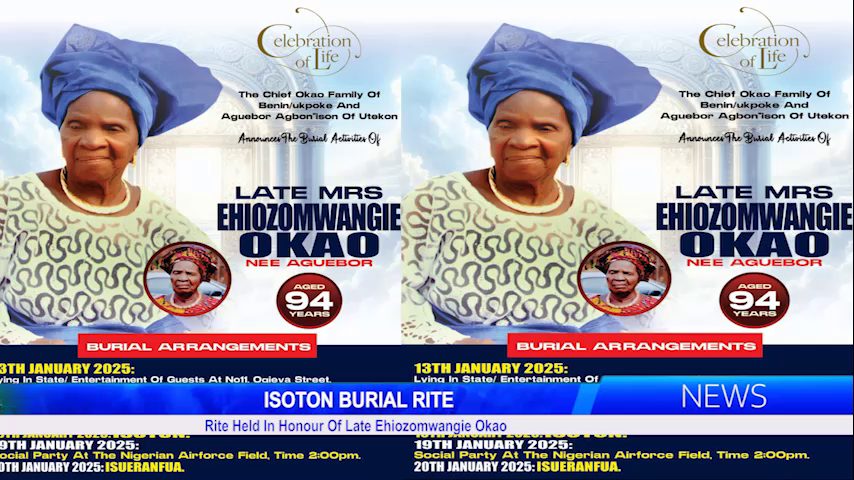 Isoton Burial Rite Held In Honour Of Late Ehiozomwangie Okao