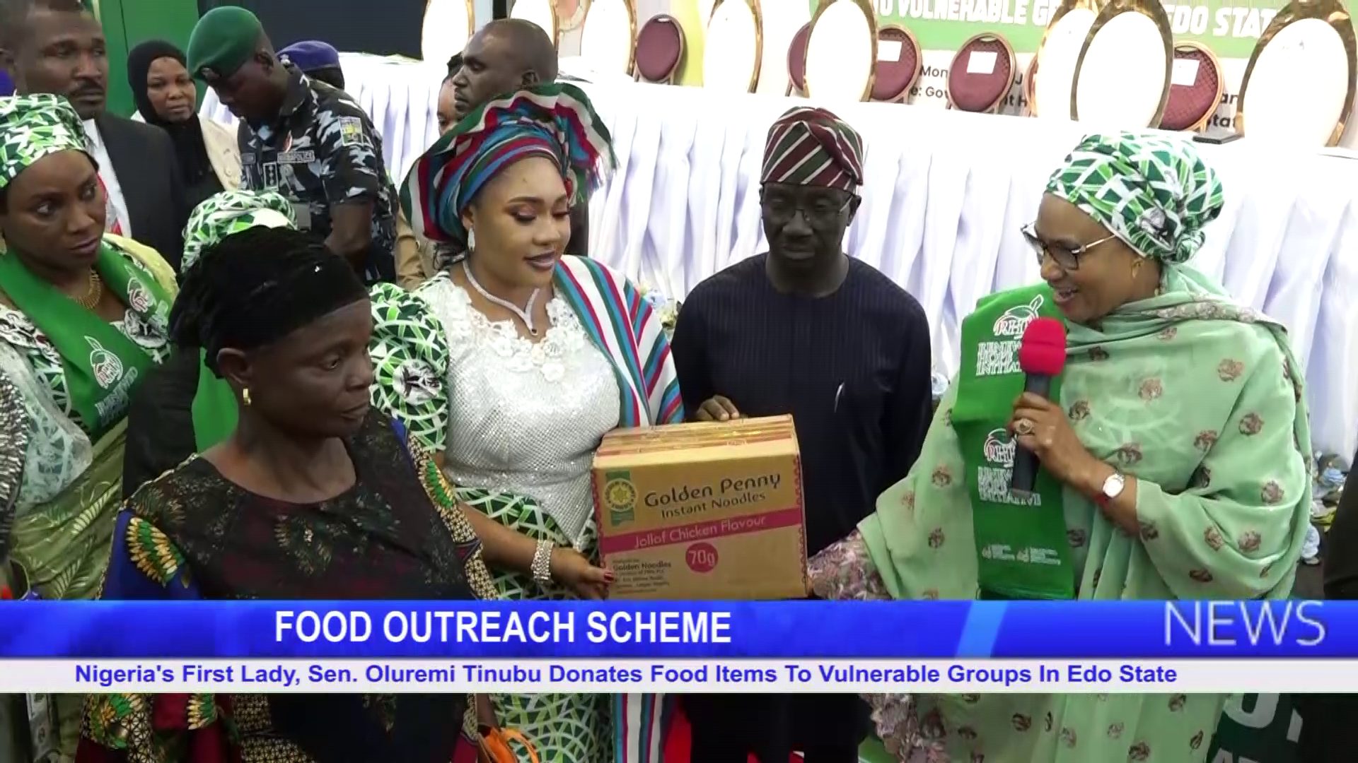 Nigeria’s First Lady, Sen. Oluremi Tinubu Donates Food Items To Vulnerable Groups In Edo State