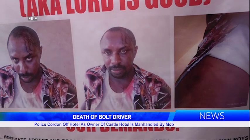 DEATH OF BOLT DRIVER: Police Cordon Off Hotel As Owner Of Castle Hotel Is Manhandled By Mob