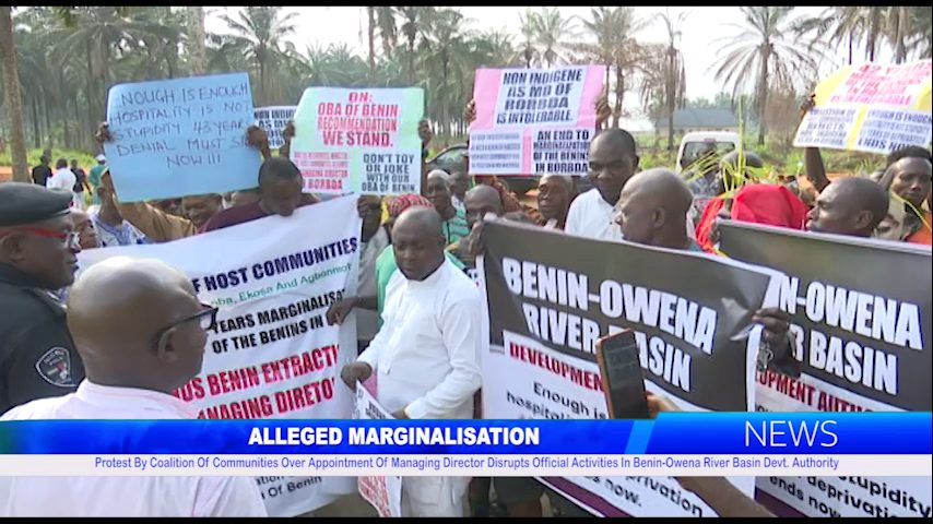 Protest By Coalition Of Communities Over Appointment Of Managing Director Disrupts Official Activities In Benin-Owena River Basin Devt. Authority