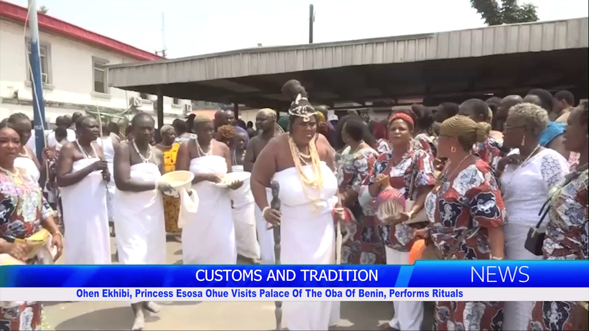 Ohen Ekhibi, Princess Esosa Ohue Visits Palace Of The Oba Of Benin, Perfoms Rituals