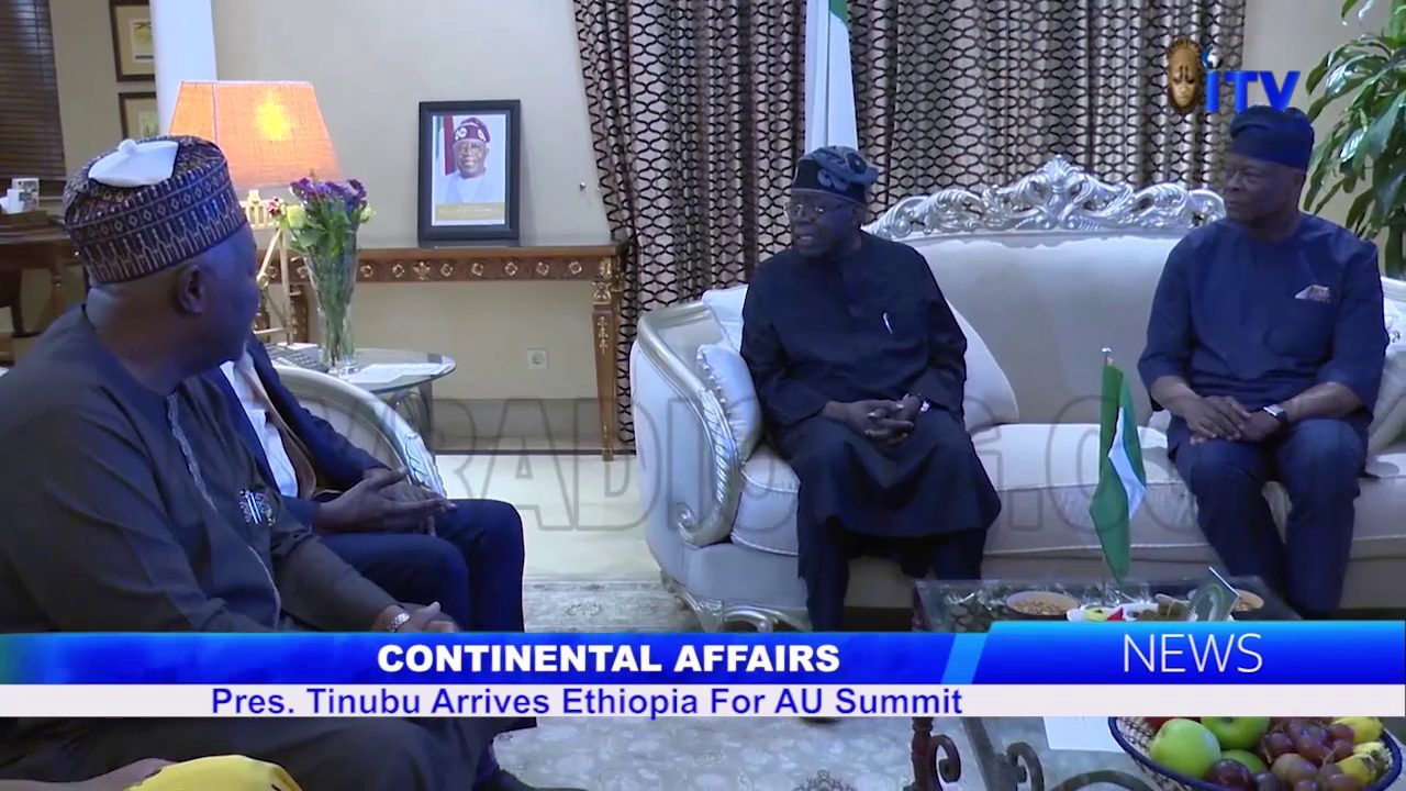 Continental Affairs: Pres. Tinubu Arrives Ethiopia For AU Summit