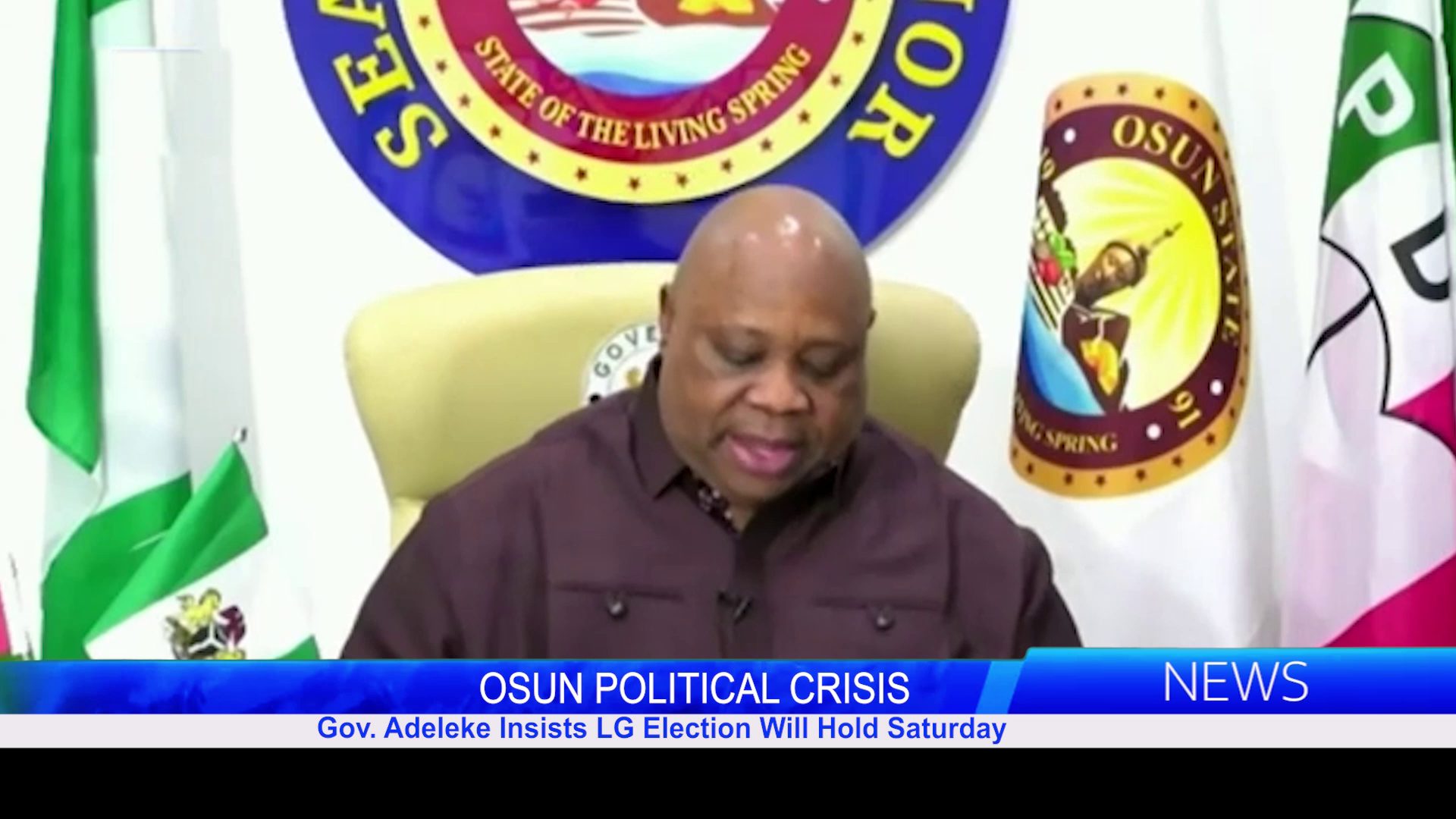 OSUN POLITICAL CRISIS: Gov. Adeleke Insists LG Election Will Hold Saturday