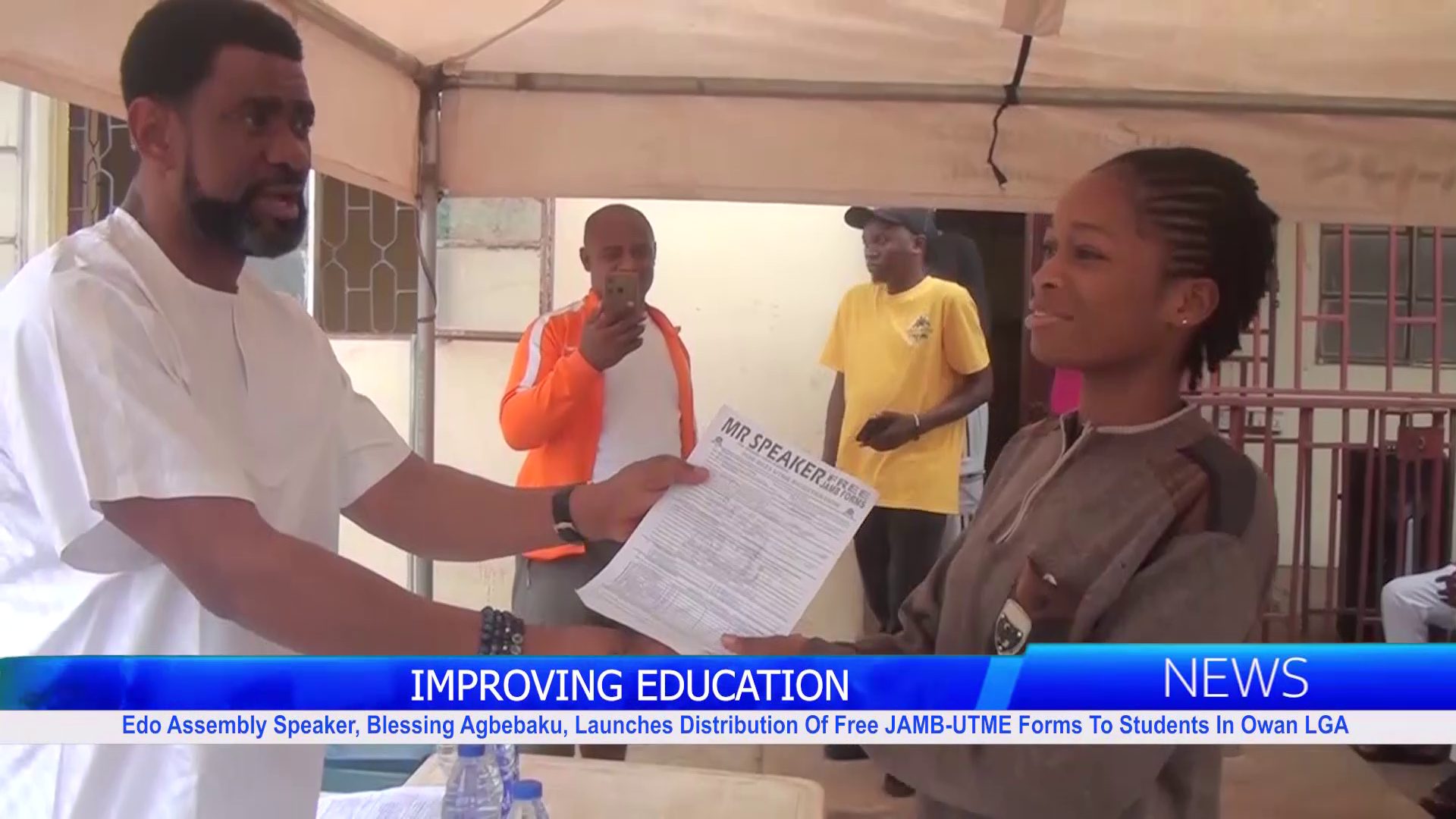 Edo Assembly Speaker, Blessing Agbebaku, Launches Distribution Of Free JAMB-UTME Forms To Students In Owan LGA