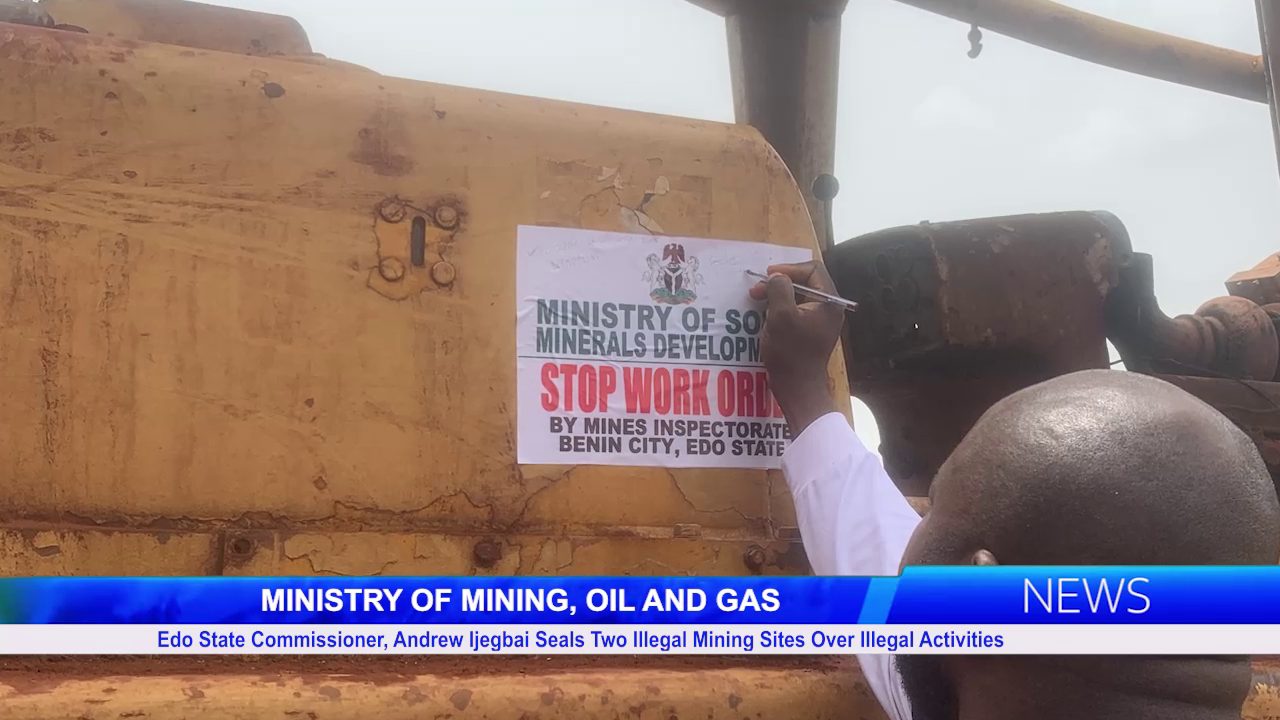 Edo State Commissioner, Andrew Ijegbai Seals Two Illegal Mining Sites Over Illegal Activities