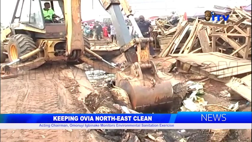 KEEPING OVIA NORTH-EAST CLEAN: Acting Chairman, Omoruyi Igbinake Monitors Environmental Sanitation Exercise