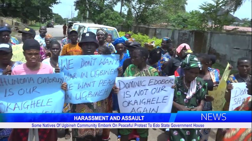 HARASSMENT AND ASSAULT: Some Natives Of Ugbineh Community Embark On Peaceful Protest To Edo State Government House