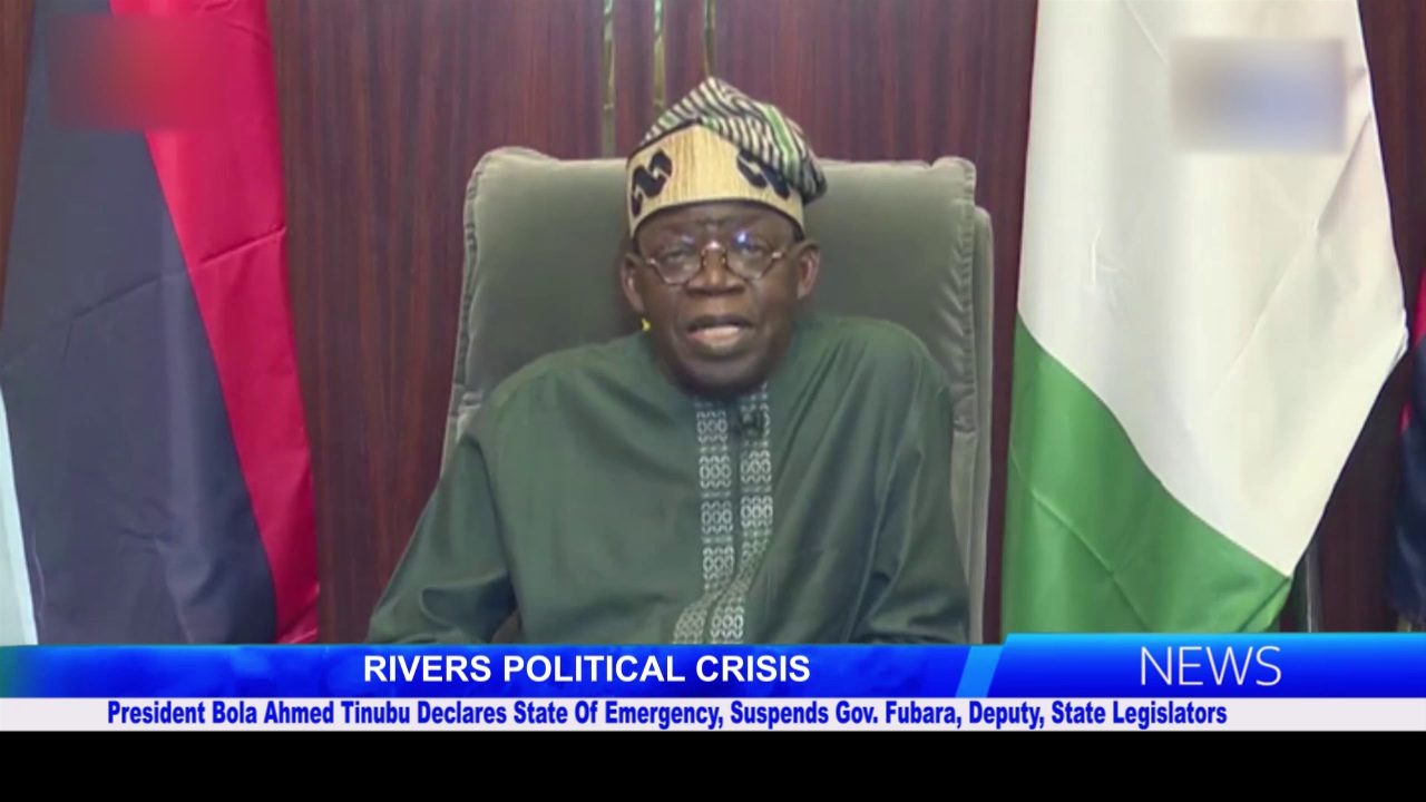 President Bola Ahmed Tinubu Declares State Of Emergency In Rivers State, Suspends Gov. Fubara, Deputy, State Legislators