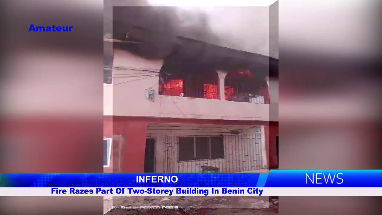 Fire Razes Part Of Two-Storey Building In Benin City